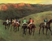 埃德加 德加 : Racehorses in a Landscape